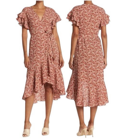 Max Studio Dresses & Skirts - 5 for $25!! MAX STUDIO Ruffle Crepe High/low Wrap Midi Dress S